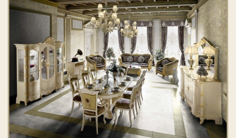 Esszimmer und Wohnzimmer Madame Royale Mobilpiù
