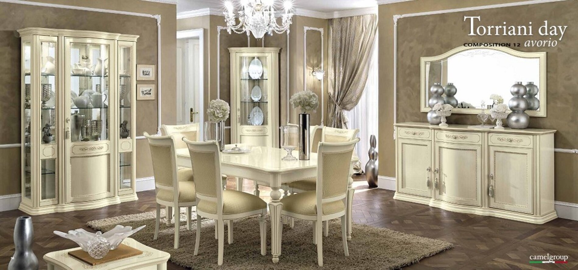 sala da pranzo torriani avorio